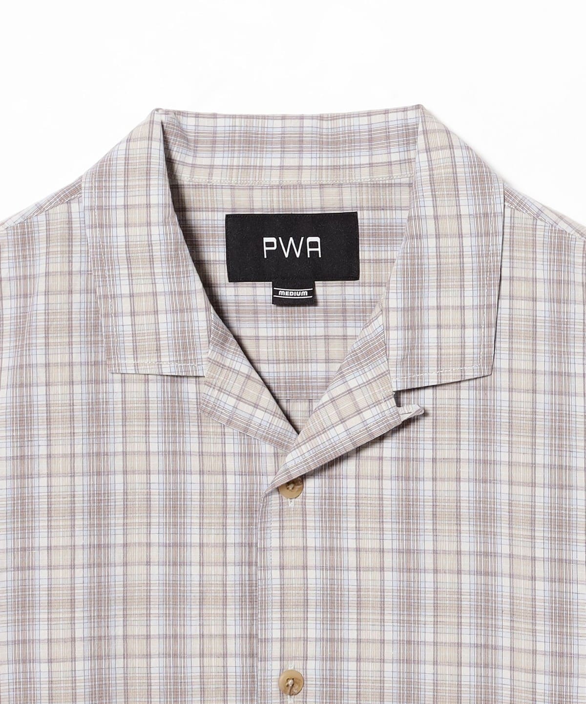 PWA LINEN MIX O/C SHIRT L 25SS プワ シャツ PWA】LINEN MIX O/C SHIRT - GREEN CHECK | standlobby