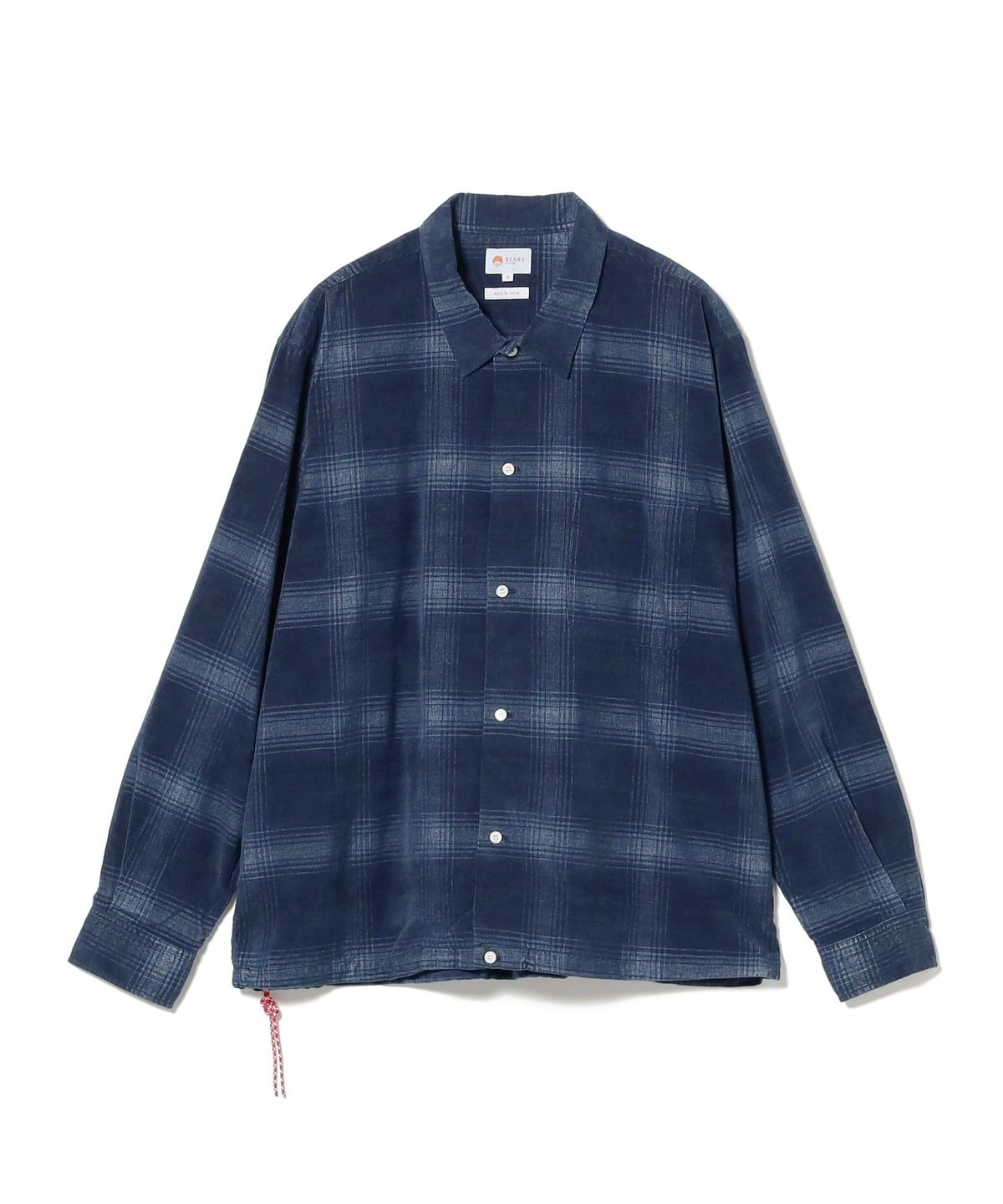 オープンカラー コーデュロイ チェック シャツ シャツ・ブラウス MEN INDIGO CHK XL オープンカラー コーデュロイ チェック シャツ シャツ・ブラウス MEN INDIGO CHK XL