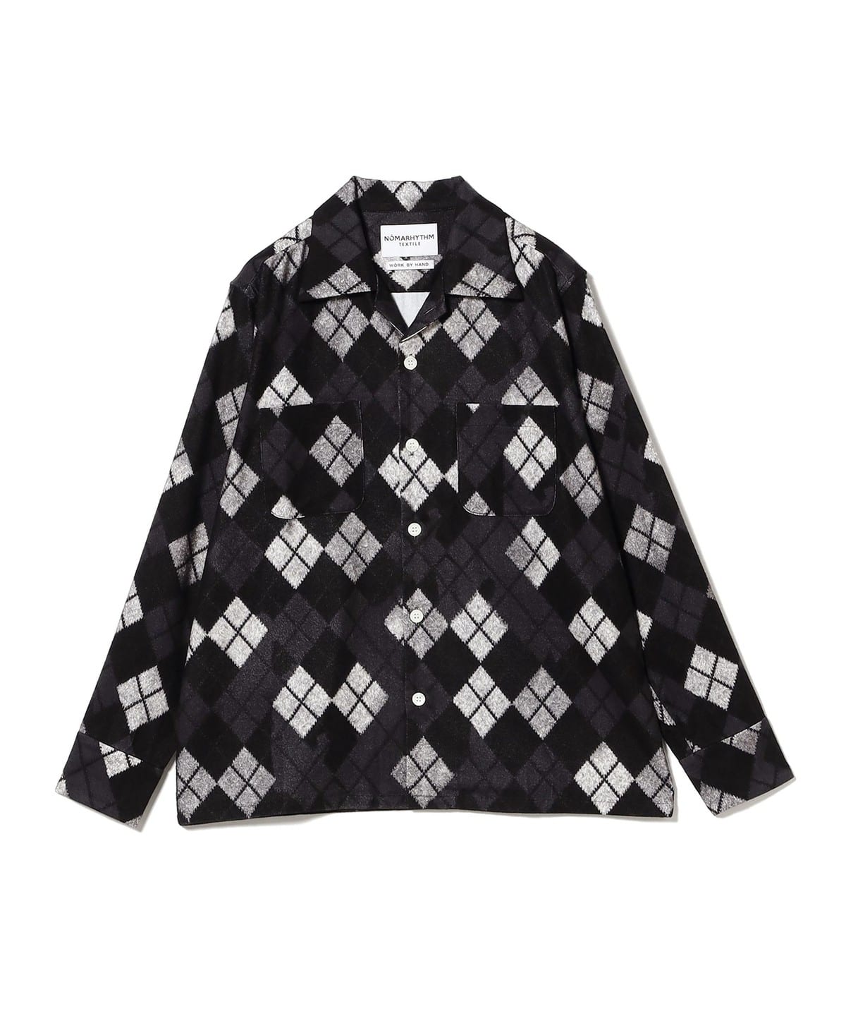NOMARHYTHM TEXTILE / Argyle Open Collar Shirt シャツ・ブラウス MEN Black 3 NOMARHYTHM TEXTILE / Argyle Open Collar Shirt シャツ・ブラウス MEN Black 3