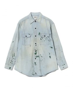 BOW WOW / PAINT STAINED CHAMBRAY SHIRT