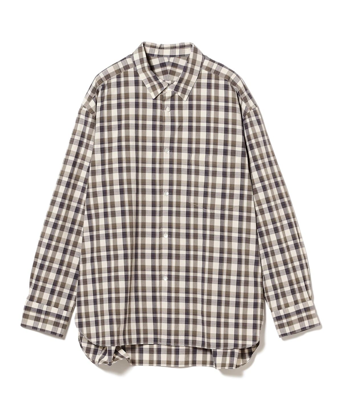 URU ウル / Regular collar L/S Shirts シャツ・ブラウス MEN KHAKI×BEIGE 3 URU ウル / Regular collar L/S Shirts シャツ・ブラウス MEN KHAKI×BEIGE 3