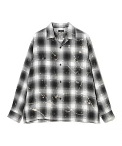 ブリーチ オンブレチェック オープンカラーシャツ【リラックスフィット】