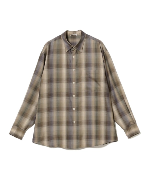 24AW】SUPER LIGHT WOOL CHECK SHIRT サイズ3 Super Light Wool Check