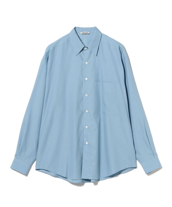 トップス AURALEE WASHED FINX TWILL BIG SHIRT Auralee Washed Finx Twill Big Shirt Blue | Cultizm