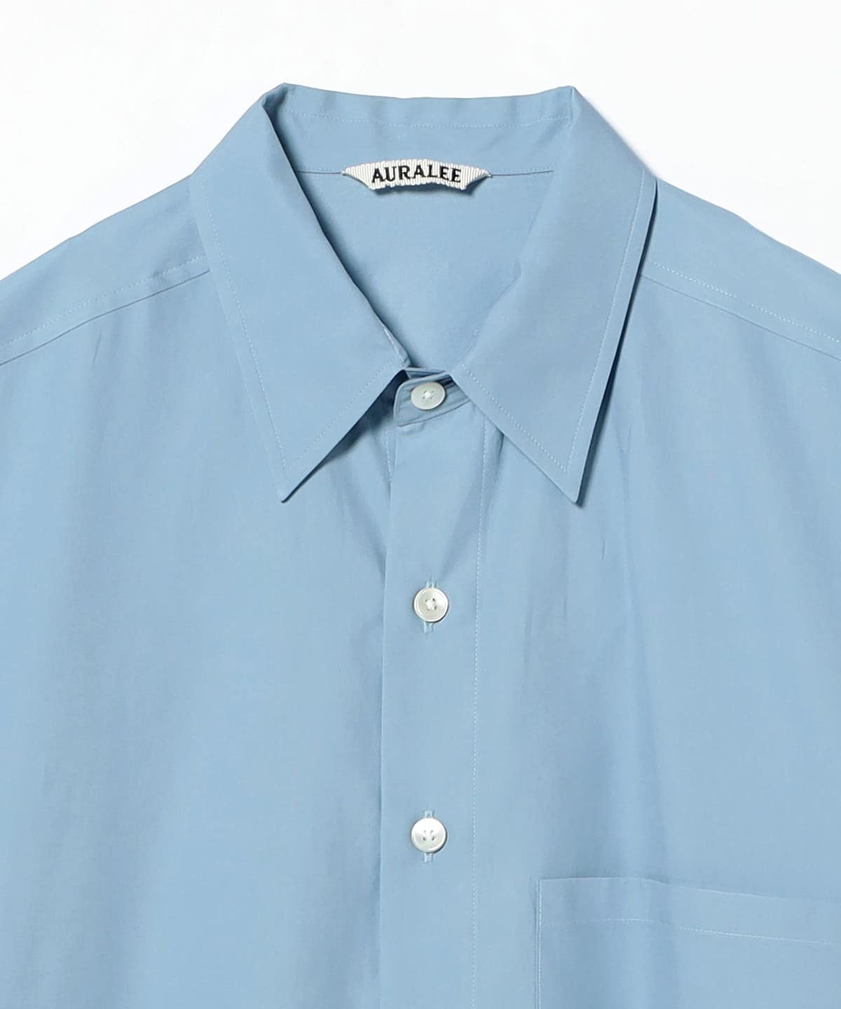 トップス AURALEE WASHED FINX TWILL BIG SHIRT Auralee Washed Finx Twill Big Shirt Blue | Cultizm