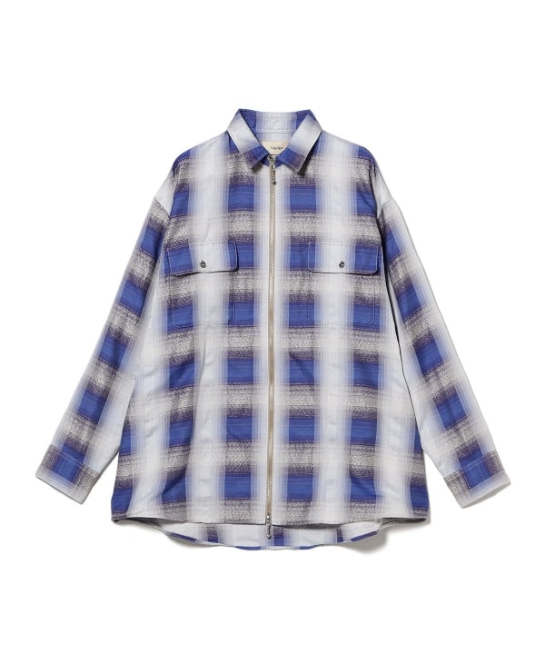 山採りヒメシャラ　/462 BEAMS（ビームス）Taiga Igari / Sparkling Check Zip Shirt