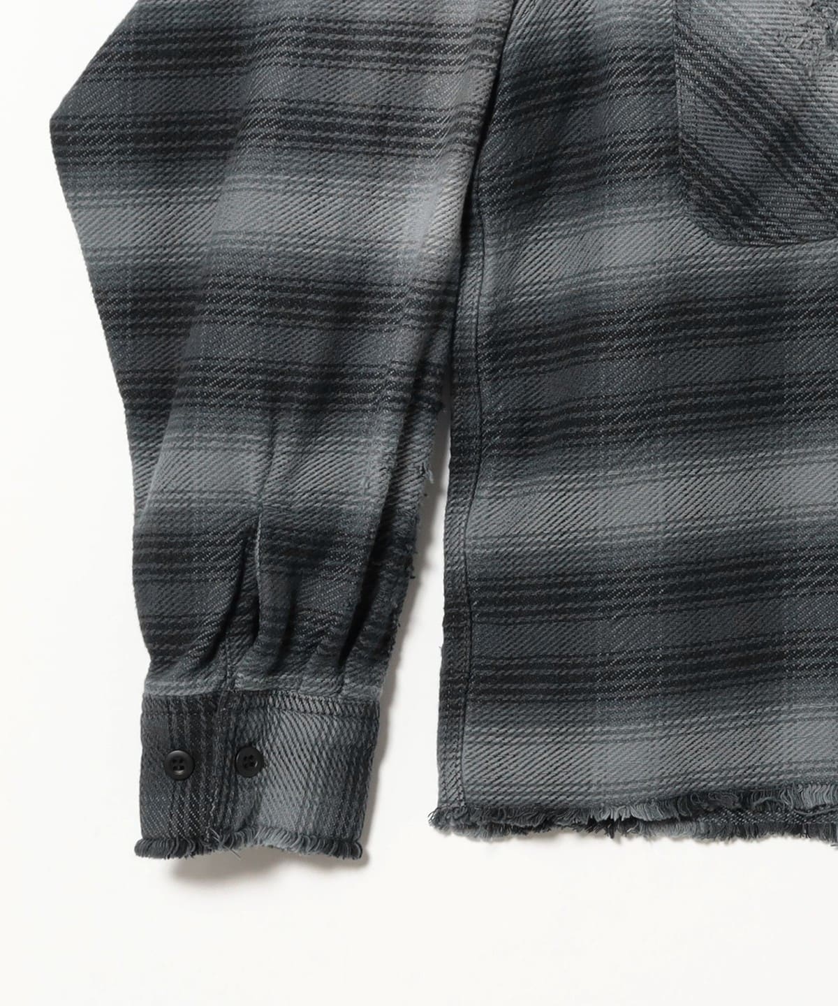 BEAMS（ビームス）Damage Flannel Hood Shirt（シャツ・ブラウス 