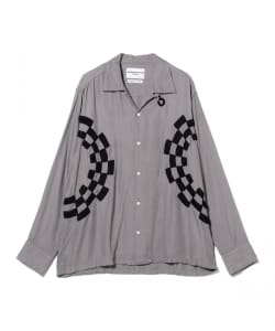 NOMARHYTHM TEXTILE / Checker Embroidery Open Collar Shirt