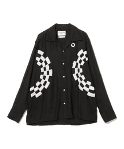 NOMARHYTHM TEXTILE / Checker Embroidery Open Collar Shirt