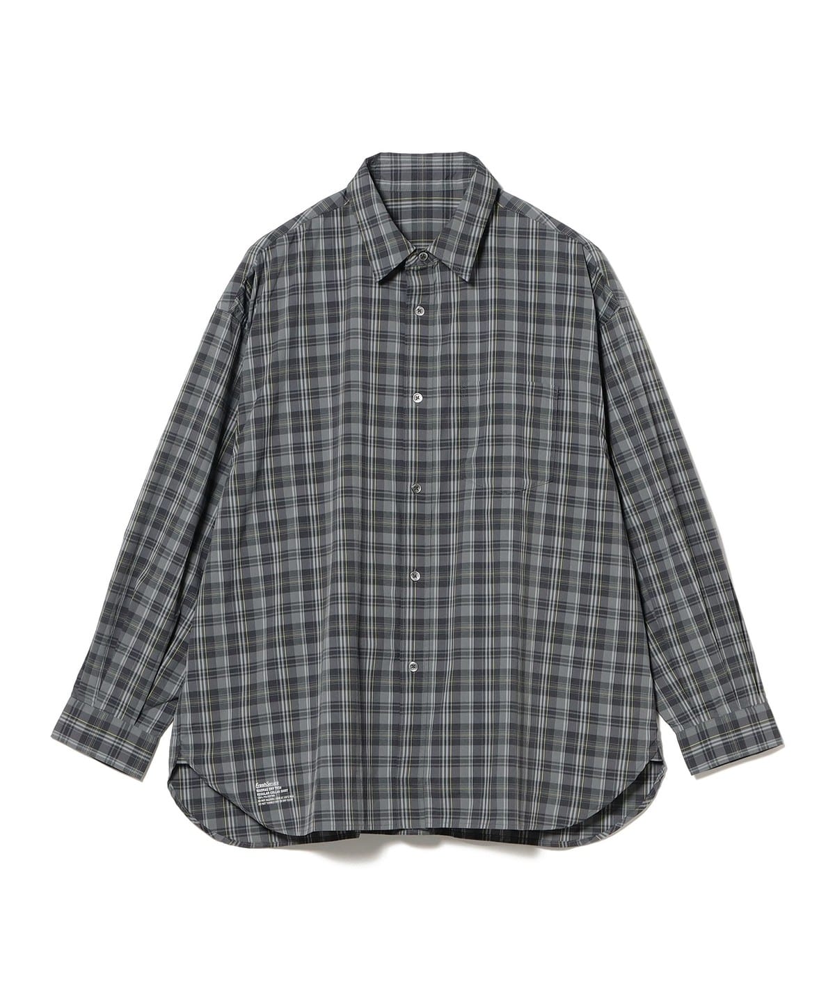 FreshService �t���b�V���T�[�r�X / Madras dry Tech Regular Collar Shirt �V���c�E�u���E�X MEN GRAY L