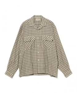 SEDAN ALL-PURPOSE / Double Gauze Plaid Open Collar Shirt