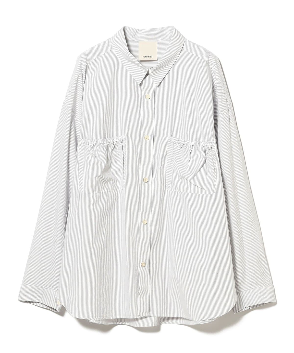 refomed /WRIST PATCH WIDE SHIRT �V���c�E�u���E�X MEN WHITE 2