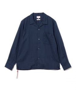 OPEN COLLAR LINEN SHIRT