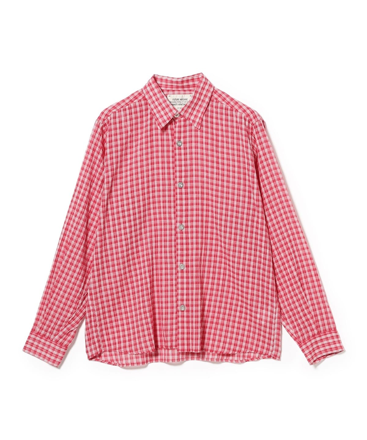 FUTURE ARCHIVE / Checkered Shirt �V���c�E�u���E�X MEN RED L