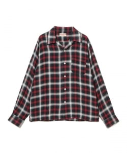 SUGAR CANE / RAYON OMBRE CHECK OPEN SHIRT