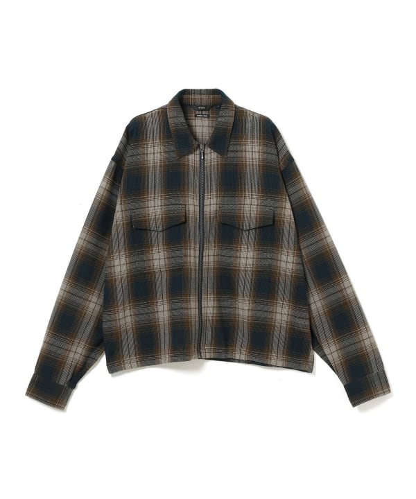 メッシュ ジップシャツ