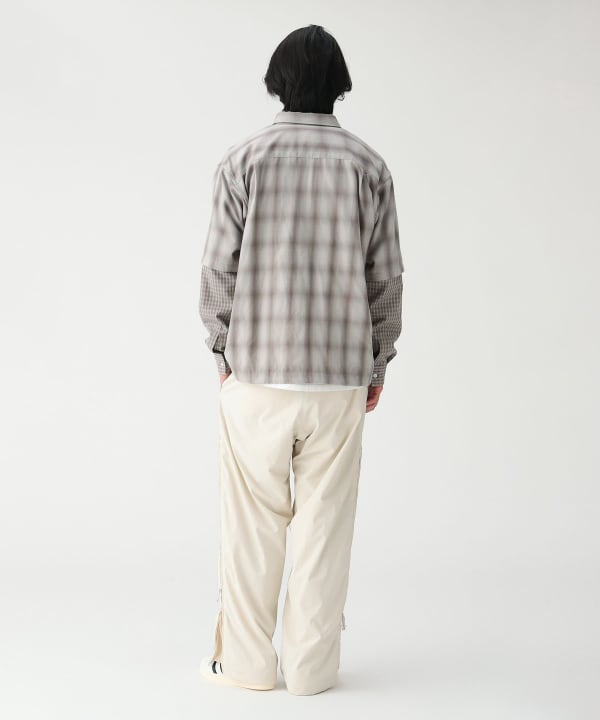 レイヤード チェックシャツ Model：H185cm Size：L