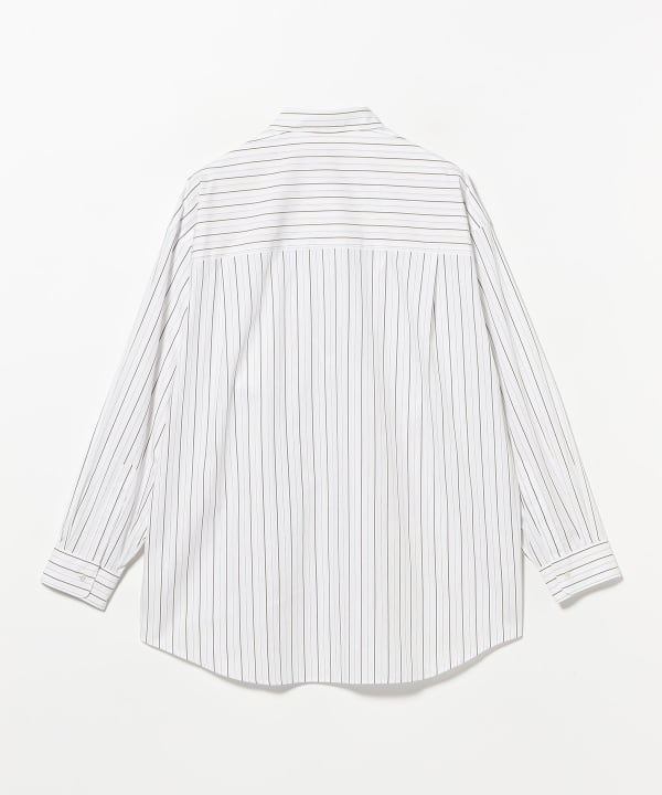 Graphpaper / SIDOGRAS Brown Stripe L/S Oversized Regular Collar Shirt こなれ感漂う絶妙なヨークデザイン
