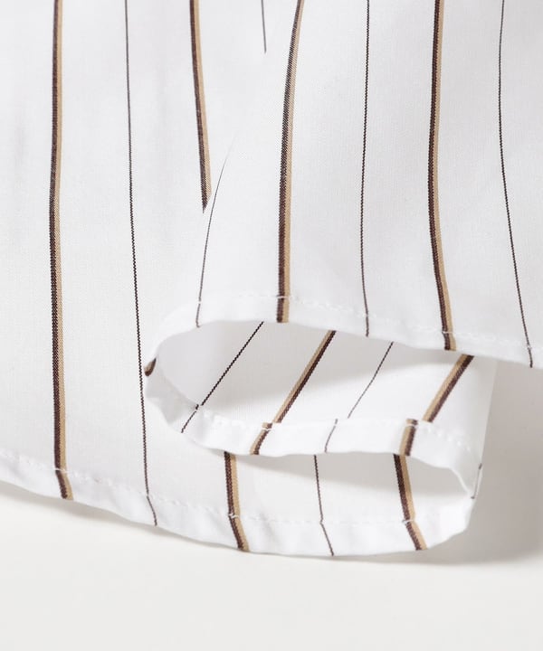 Graphpaper / SIDOGRAS Brown Stripe L/S Oversized Regular Collar Shirt 品のある微光沢が際立つストライプ