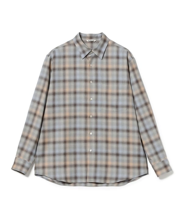 AURALEE / SUPER LIGHT WOOL CHECK SHIRT