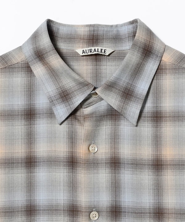 AURALEE / SUPER LIGHT WOOL CHECK SHIRT