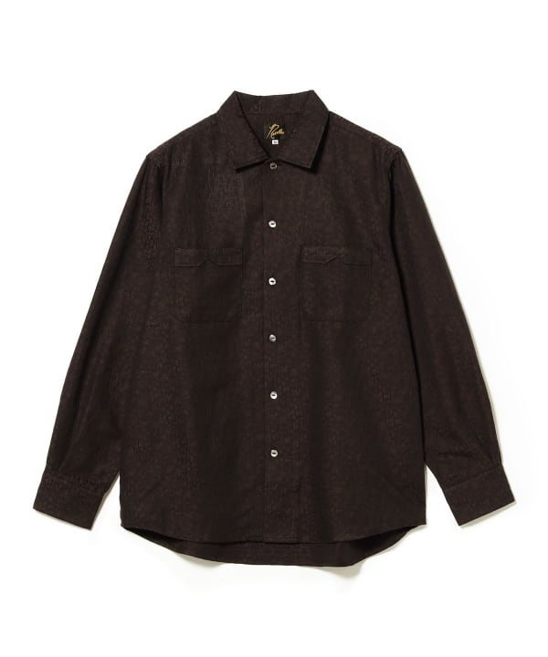 NEEDLES / Open Collar Shirt-Tile Pattern Jacquard