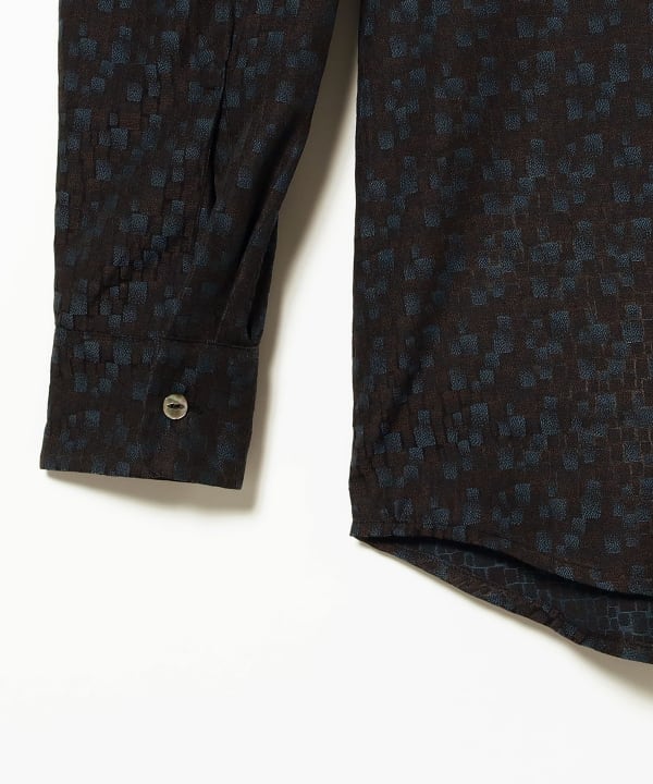 NEEDLES / Open Collar Shirt-Tile Pattern Jacquard
