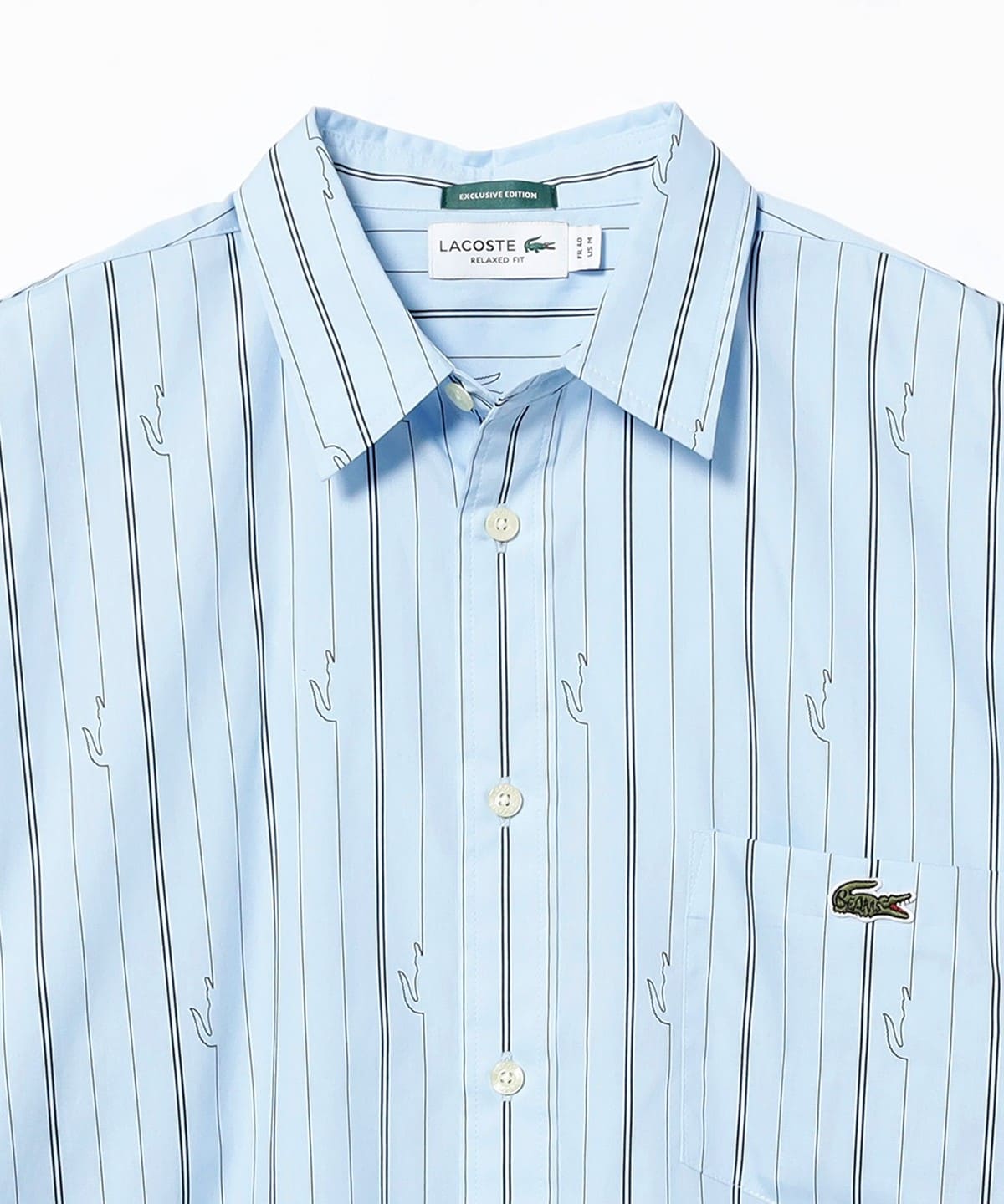 BEAMS（ビームス）【別注】LACOSTE / ストライプシャツ（シャツ