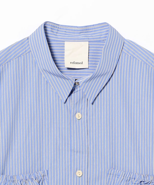 refomed / WRIST PATCH WIDE SHIRT