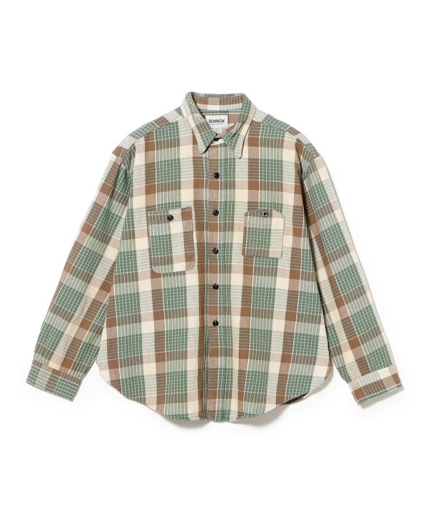 BOW WOW / REPAIRED MOUNTAIN POCKET FLANNEL SHIRT 羽織るだけで様になるルーズシルエット