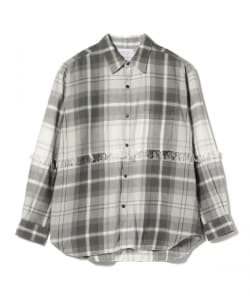 UNUSED / Fringe Long sleeve check shirt US2156