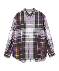 UNUSED / Fringe Long sleeve check shirt US2156