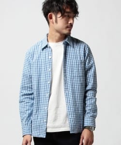 ▲BEAMS / チェックガーゼシャツ