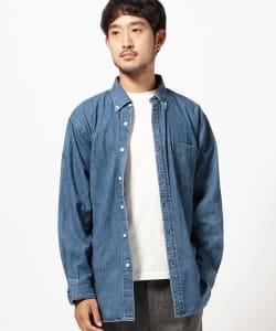 ▲BEAMS / デニム ルーズフィット ボタンダウンシャツ