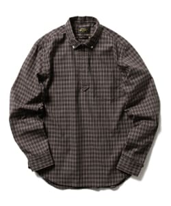 ▲BEAMS PLUS / ハーフジップ チェック ボタンダウン シャツ