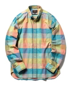▲BEAMS PLUS / マルチ ブロックチェック ボタンダウン シャツ