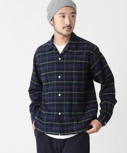 ▲BEAMS / フランネルチェック オープンカラーシャツ