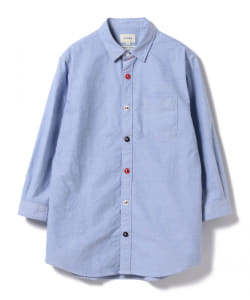 ▲BEAMS / トリコロール パラシュートボタン 7分袖 シャツ