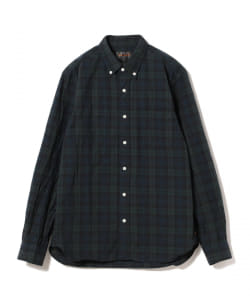 ▲BEAMS PLUS / インディゴチェック ボタンダウンシャツ