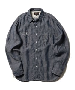 ▲BEAMS PLUS / リネンシャンブレー ワークシャツ