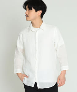 ▲BEAMS / リネン プラケット 7分袖シャツ