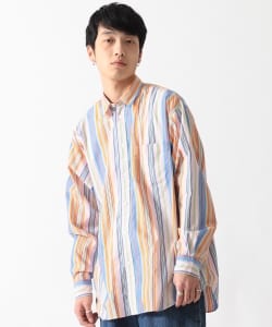 ▲BEAMS / ルーズフィット ブロード ストライプシャツ
