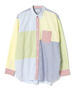 BEAMS / ストライプ 切替 ボタンダウンシャツ