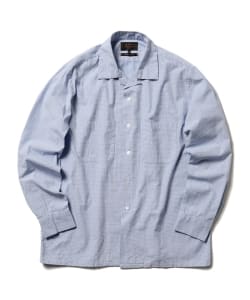 ▲BEAMS PLUS / ハケメチェック オープンカラー シャツ