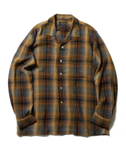 ▲BEAMS PLUS / 起毛オンブレ オープンカラーシャツ