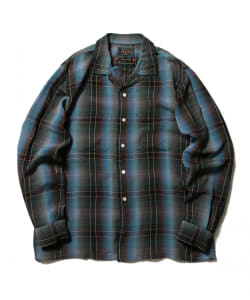 ▲BEAMS PLUS / 起毛オンブレ オープンカラーシャツ