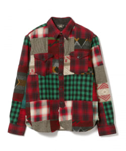 ▲RRL /  パッチワーク プラッド ワークシャツ
