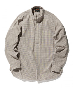 ▲BEAMS PLUS / シアサッカー バンドカラー ブルオーバー シャツ