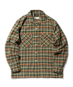 ▲BEAMS PLUS / マドラスチェック オープンカラー シャツ