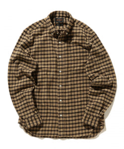 ▲BEAMS PLUS / フランネル スペック染め ボタンダウンシャツ
